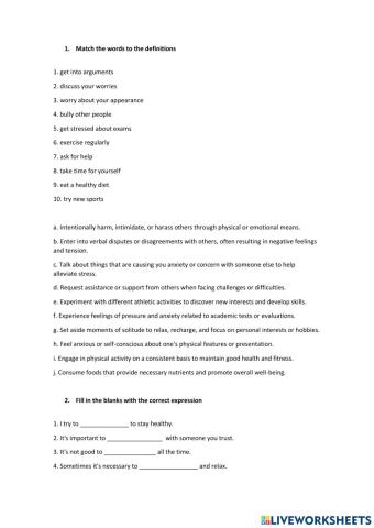 Physical and mental health