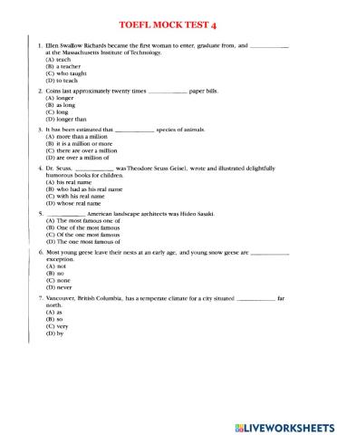 Toefl mock test 4