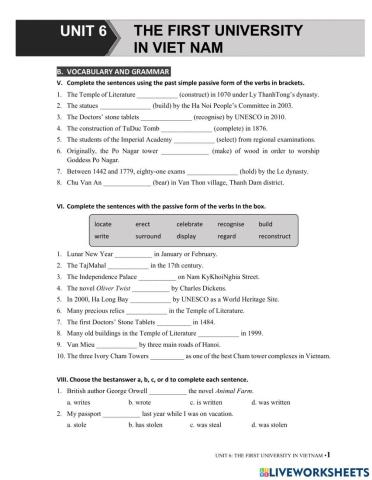 G7 U6 MLH Passive voice & Prepositions