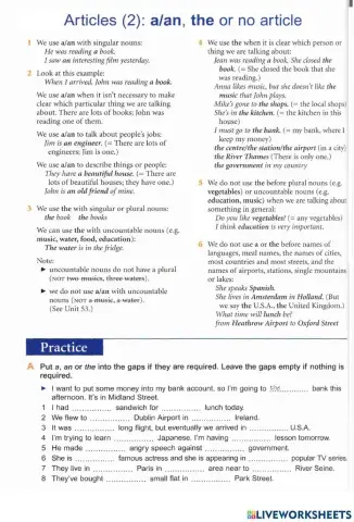 Basic Grammar - 50 Articles (2) A-an, the, no article
