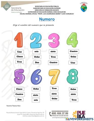 Nombre de los números