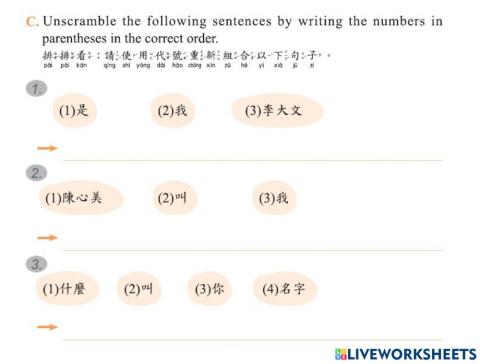Chinese Sentences