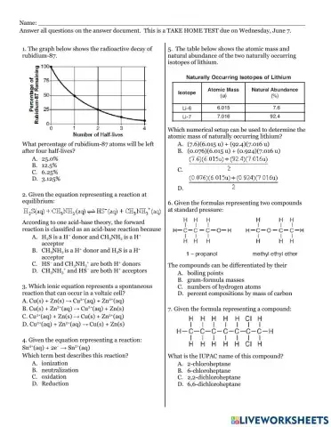 Chemistry Regents Review