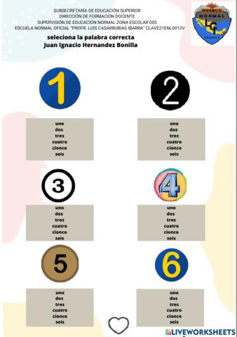 Identifica los numeros