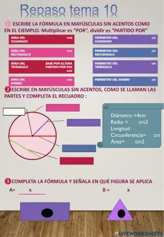 Repaso tema 10 perímetro y area de figuras planas BY GONZALO