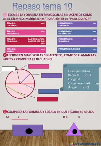 Repaso tema 10 perímetro y area de figuras planas BY GONZALO