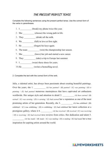 The present perfect tense
