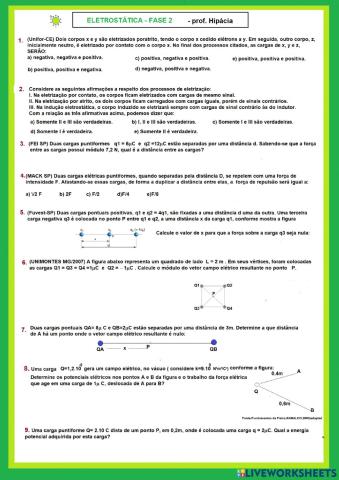 Eletrostática - exercícios