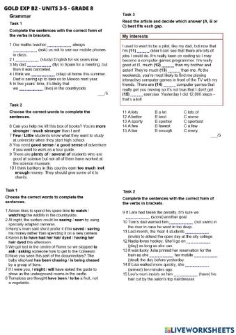 GOLD EXP B3 - units 3-6 - final test
