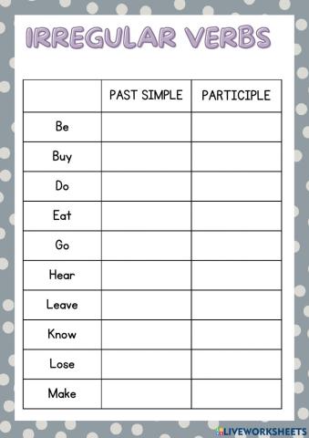 Irregular verbs