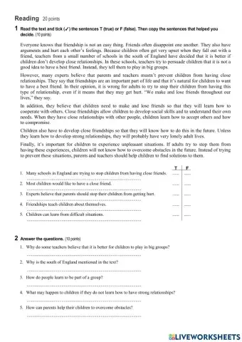 Reading about FRIENDSHIP.