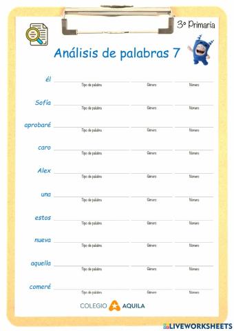 Análisis de palabras T3-7 