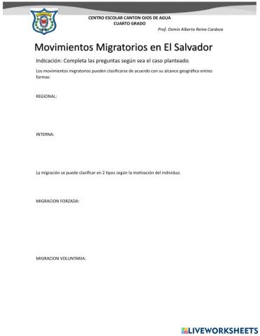 Movimientos migratorios en El Salvador