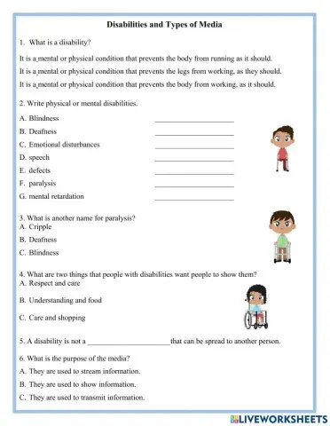 Disabilities and Types of Media