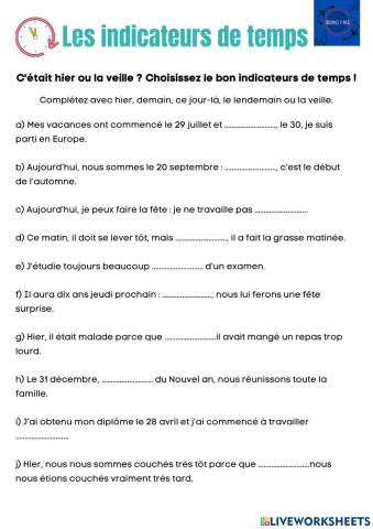 Les indicateurs de temps