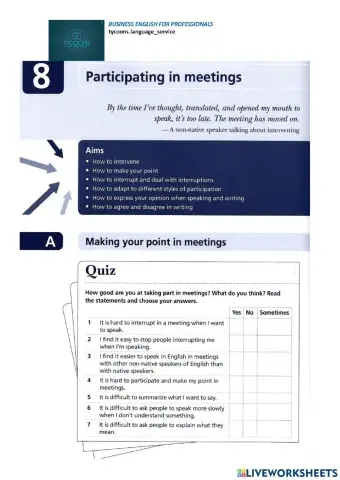 How to make a point  in a meeting