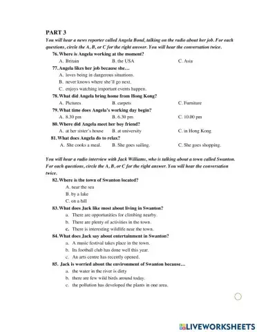 Review ha6 - listening part 3