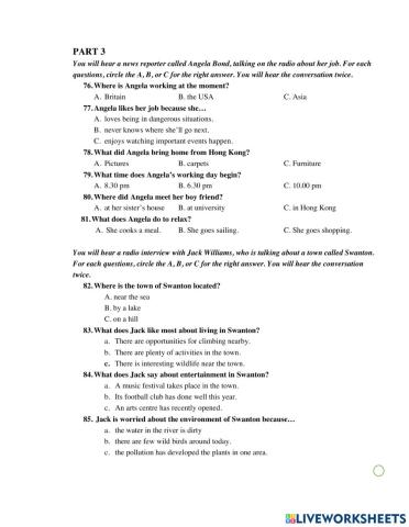 Review ha6 - listening part 3