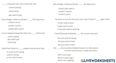 Used to-be used to-get used to