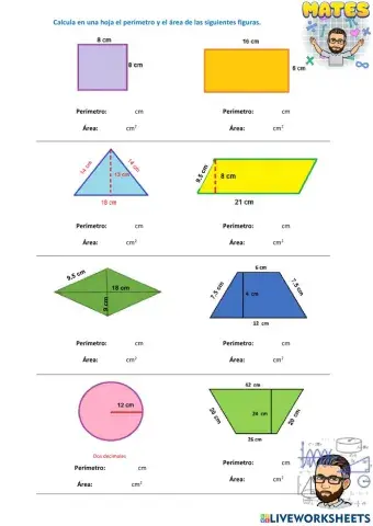 Áreas y perímetros de polígonos