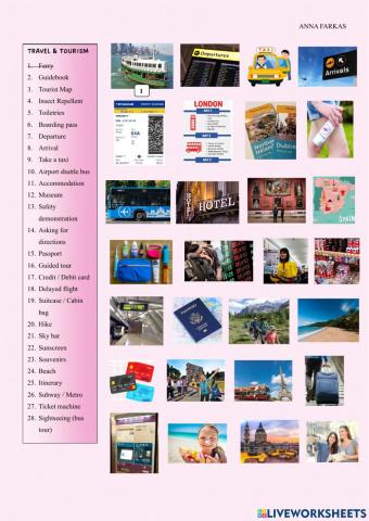 Travel & Tourism Vocabulary