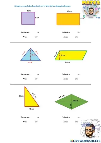 Áreas y perímetros de polígonos