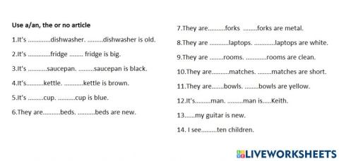 A-an, the, no article