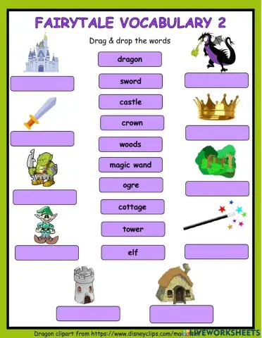 Fairytale Vocabulary Drag & Drop 2