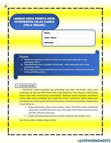 LKPD Gelombang Cahaya-Interferensi