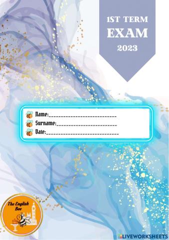 Kids 3 1st term test 2023