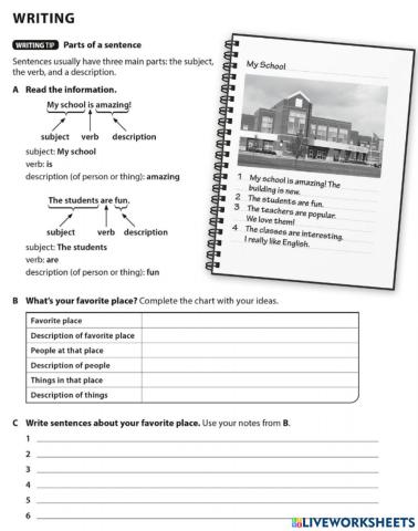 Teens 1 - unit 2 writing