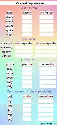 Comparative and Superlative Adjectives