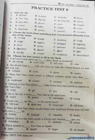 Second high school entrance test