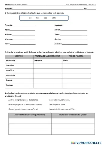 Ficha de repaso Lengua U.D.11