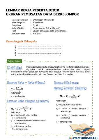 LKPD Ukuran Pemusatan Data Kelompok