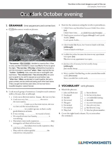 One dark evening in October...