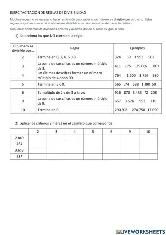 Criterios de divisibilidad