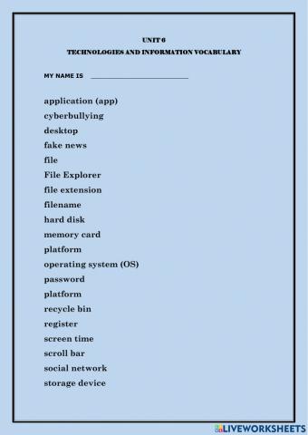 Technologies and information