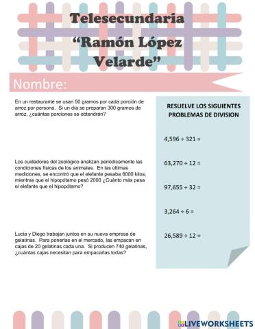 Problemas de division