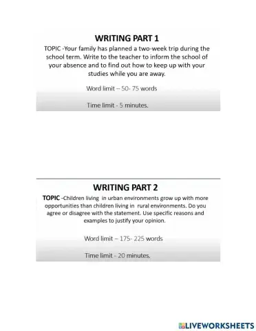 Writing itep exam part 1-2
