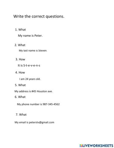 Personal information