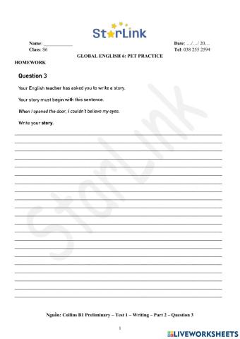 Viet Teacher-S6-WEEK 39-PET PRACTICE