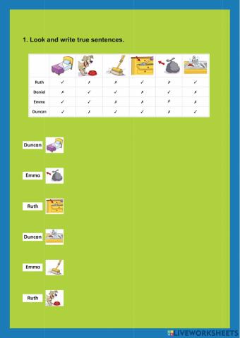 Past simple afirmative and negative sentences