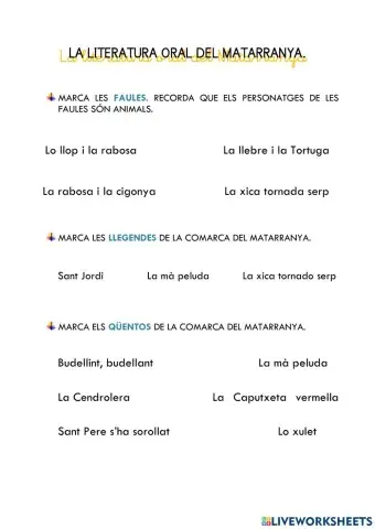 Contes, faules i llegendes del Matarranya