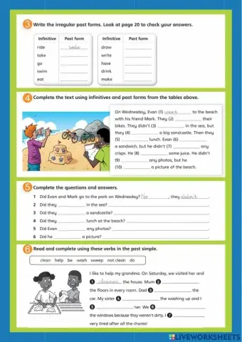 Past simple affirmative, negative and interrogative sentences