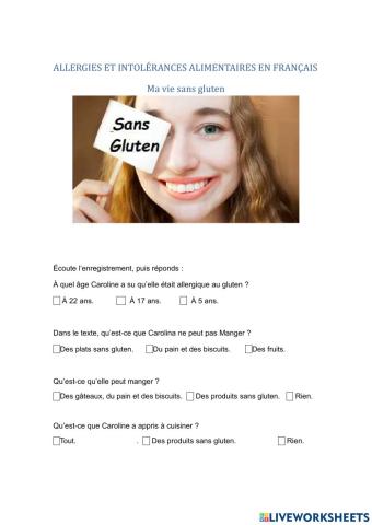 Mon allergie au gluten