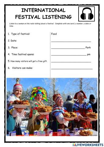 International Food Festival Listening