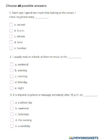 Prepositions of time