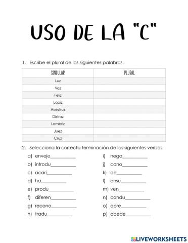 Uso de la -C-
