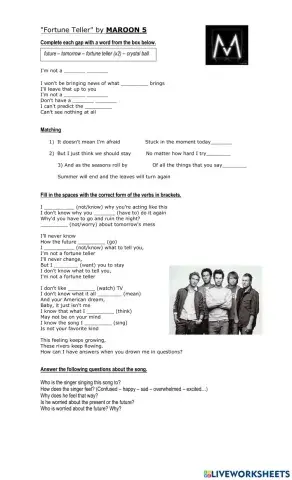 I am not a fortune teller song